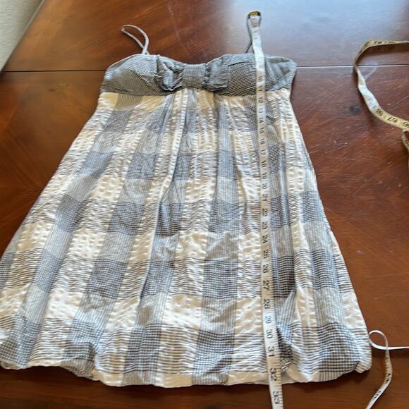 B.Darlin Blue & White Check Cotton Dress with Spaghetti Straps Sundress Country - Picture 10 of 10